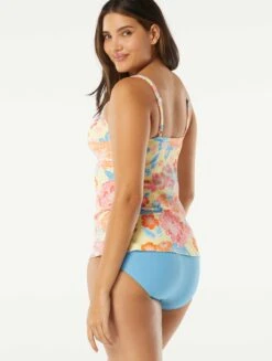 Beach House Swim Blair High Neck Tankini Top - Newport Floral -Beach Fit Fashion H98795 970 alt03