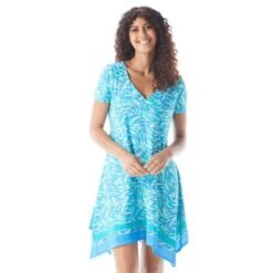 Beach House Style Skylar Scarf Hem T-Shirt Dress - Delray