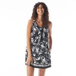 Beach House Style Colette Adjustable Tank Dress - Seaside Palm