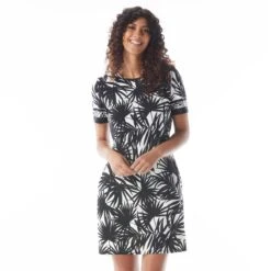 Beach House Style Perri Classic T-Shirt Dress - Seaside Palm