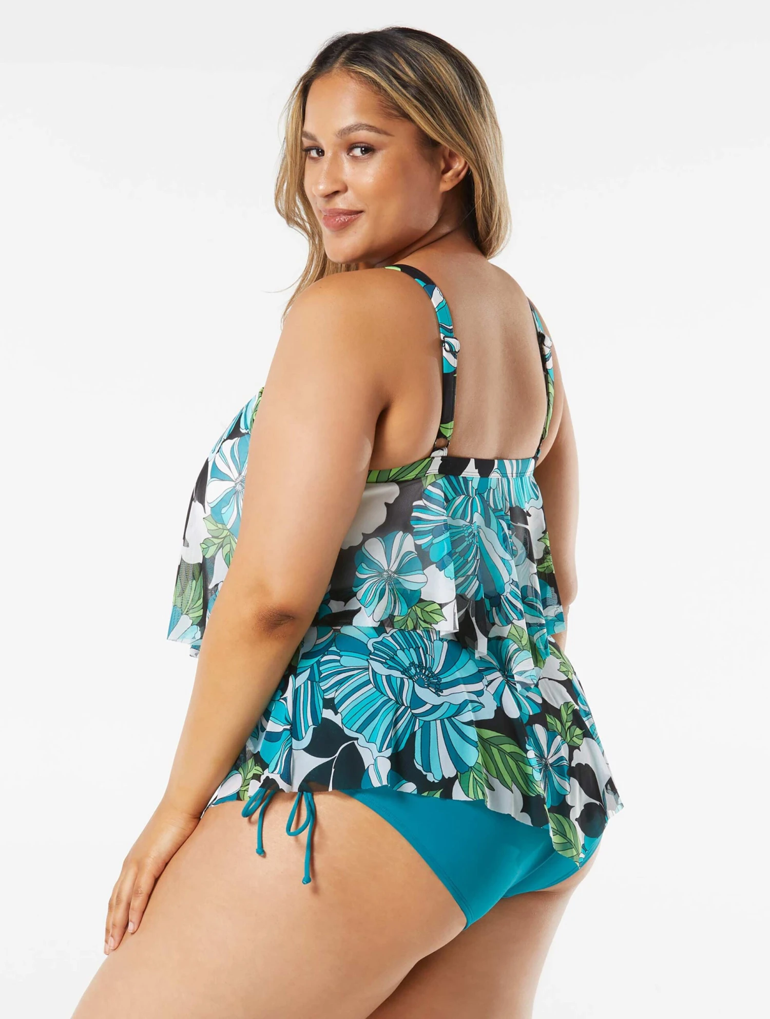 Beach House Swim Plus Size Portia Mesh Layer Tankini Top - Deco Garden 8 Beach House Swim Plus Size Portia Mesh Layer Tankini Top - Deco Garden - Image 6