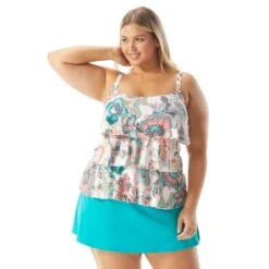 Beach House Swim Plus Size Jane Ruffle Tankini Top - Moroccan Bloom 8 Beach House Swim Plus Size Jane Ruffle Tankini Top - Moroccan Bloom -Beach Fit Fashion HW15096 100 alt02