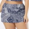 Beach House Sport Plus Size Emma Pull On Swim Skort - Paradise Palm -Beach Fit Fashion HW38058 511