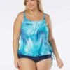 Beach House Swim Plus Size Audrey Blouson Tankini Top - Shadow Fern