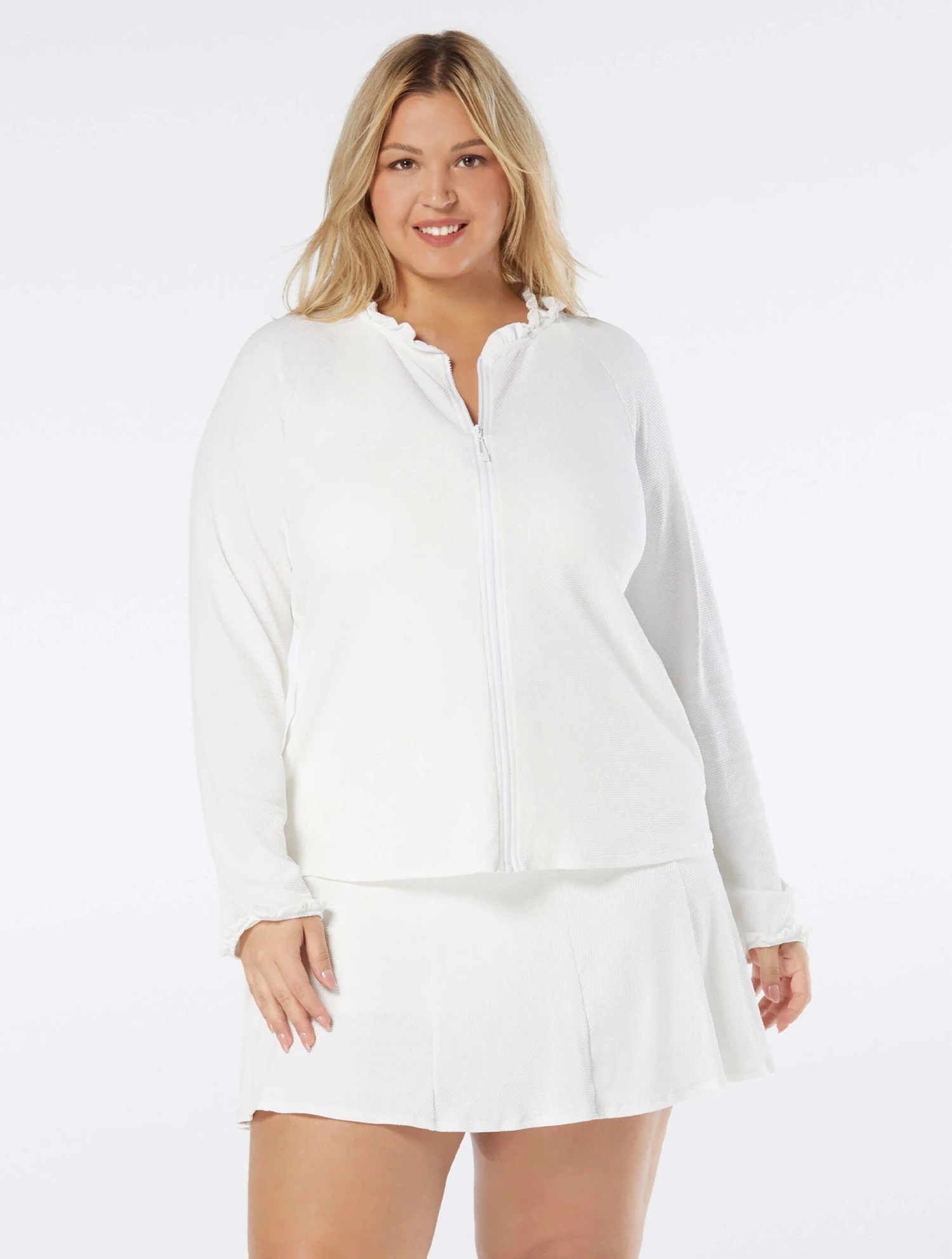 Beach House Swim Plus Size Phoebe Relaxed Fit Ruffled Sun Guard - Pique Solids 3 Beach House Swim Plus Size Phoebe Relaxed Fit Ruffled Sun Guard - Pique Solids