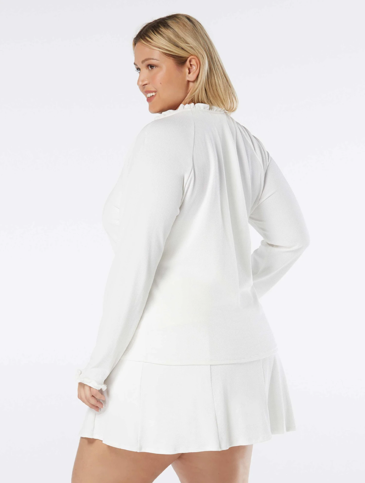 Beach House Swim Plus Size Phoebe Relaxed Fit Ruffled Sun Guard - Pique Solids 4 Beach House Swim Plus Size Phoebe Relaxed Fit Ruffled Sun Guard - Pique Solids - Image 2