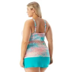 Beach House Swim Plus Size Blair High Neck Tankini Top - Frond Of You -Beach Fit Fashion HW82130 351 alt03