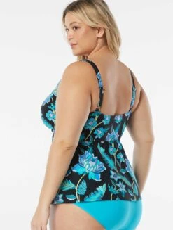 Beach House Swim Plus Size Willow Twist Front Underwire Tankini Top - Vineyard Floral -Beach Fit Fashion HW95364 001 alt03
