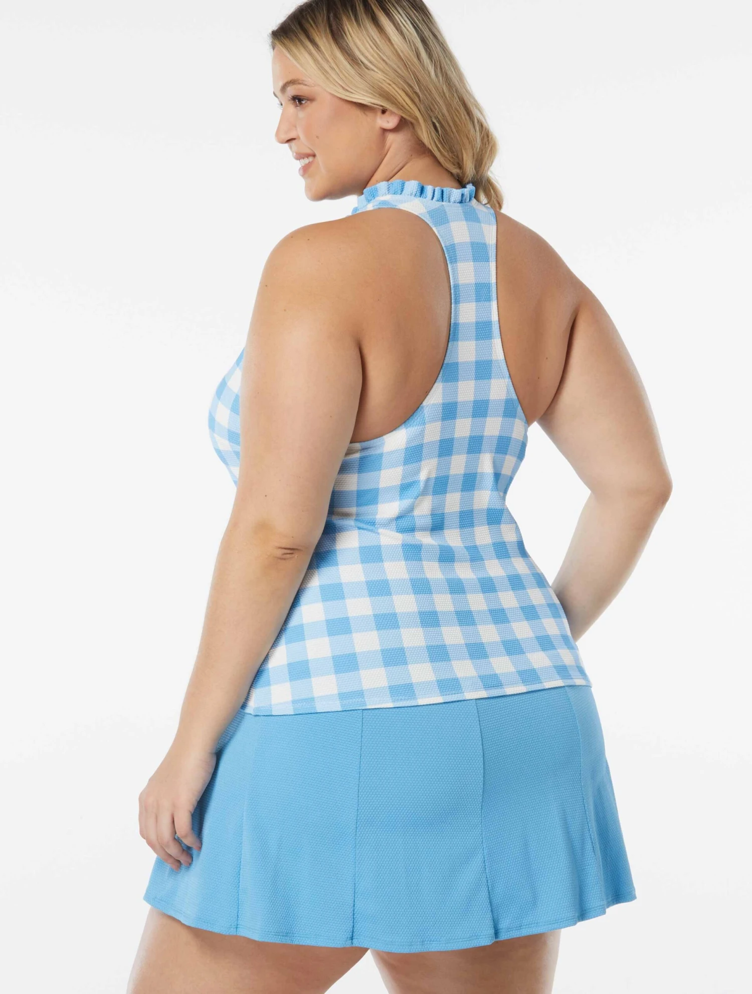 Beach House Swim Plus Size Nina Ruffled Trim Tankini Top - Summer Gingham 4 Beach House Swim Plus Size Nina Ruffled Trim Tankini Top - Summer Gingham - Image 2