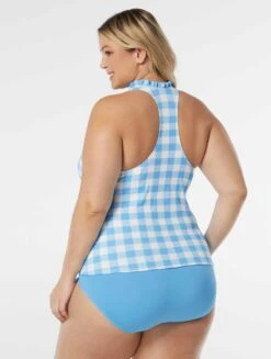 Beach House Swim Plus Size Nina Ruffled Trim Tankini Top - Summer Gingham 9 Beach House Swim Plus Size Nina Ruffled Trim Tankini Top - Summer Gingham -Beach Fit Fashion HW96401 437 alt03
