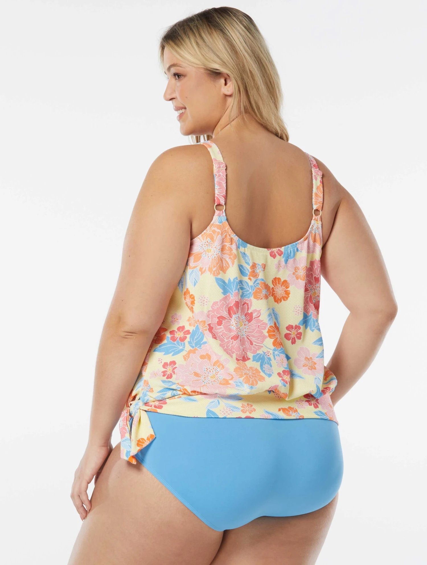 Beach House Swim Plus Size Sarah Side Tie Blouson Tankini Top - Newport Floral 6 Beach House Swim Plus Size Sarah Side Tie Blouson Tankini Top - Newport Floral - Image 4
