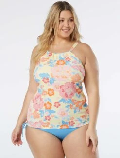 Beach House Swim Plus Size Blair High Neck Tankini Top - Newport Floral