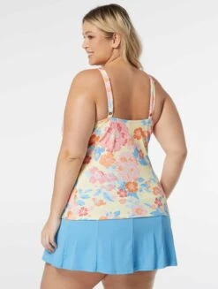 Beach House Swim Plus Size Blair High Neck Tankini Top - Newport Floral -Beach Fit Fashion HW98374 970 alt03