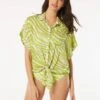 MICHAEL Michael Kors Camp Shirt Cover Up - Mod Zebra -Beach Fit Fashion MM1B594 305