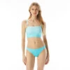 MICHAEL Michael Kors Square Neck Cropped Bikini Top - Ombre Logo -Beach Fit Fashion MM1J534 440
