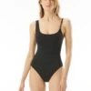 MICHAEL Michael Kors Logo Chain Scoopneck One Piece Swimsuit - Signature Solids -Beach Fit Fashion MM1K621 001 R