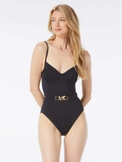MICHAEL Michael Kors Underwire One Piece Swimsuit - Solids