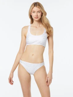 MICHAEL Michael Kors Racerback Bikini Top - Foil Signature Logo