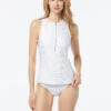 MICHAEL Michael Kors Racerback Tankini Top - Foil Signature Logo