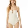MICHAEL Michael Kors Bandeau One Piece Swimsuit - Decadent Texture