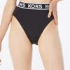 MICHAEL Michael Kors High Waist Bikini Bottom - Logo Elastic Solids