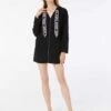 MICHAEL Michael Kors Zip Front Hooded Cover Up - Logo Elastic Solids -Beach Fit Fashion MM2M595 001