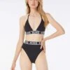 MICHAEL Michael Kors String Bikini Top - Logo Elastic Solids -Beach Fit Fashion MM2M710 001