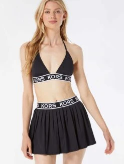 MICHAEL Michael Kors String Bikini Top - Logo Elastic Solids -Beach Fit Fashion MM2M710 001 alt02