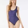 MICHAEL Michael Kors Scoopneck One Piece Swimsuit - Signature Logo -Beach Fit Fashion MM2N188 412