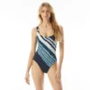 MICHAEL Michael Kors Logo Ring U Neck One Piece Swimsuit - Tie Dye