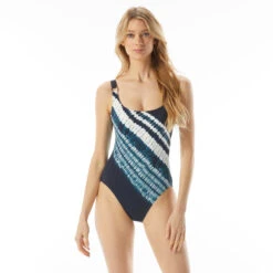 MICHAEL Michael Kors Logo Ring U Neck One Piece Swimsuit - Tie Dye