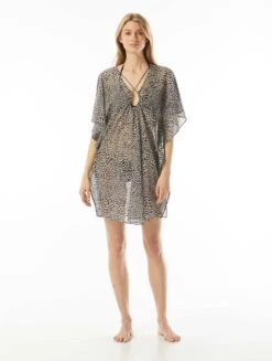 MICHAEL Michael Kors Chain Caftan Cover Up - Abstract Animal