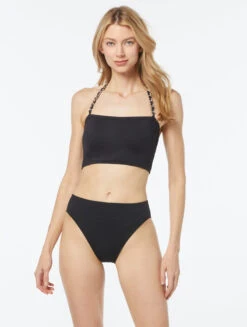 MICHAEL Michael Kors Halter Crop Bikini Top - Solids