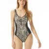 MICHAEL Michael Kors Zip Front One Piece Swimsuit - Zebra -Beach Fit Fashion MM4K508 112 R