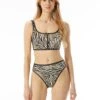 MICHAEL Michael Kors Zip Front Bikini Top - Zebra