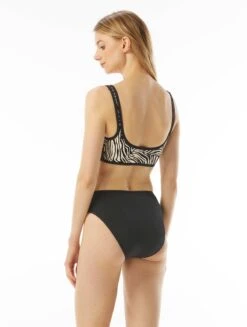 MICHAEL Michael Kors Zip Front Bikini Top - Zebra 8 MICHAEL Michael Kors Zip Front Bikini Top - Zebra -Beach Fit Fashion MM4K606 112 alt02 R