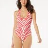 MICHAEL Michael Kors Racerback One Piece Swimsuit - Zebra Spine -Beach Fit Fashion MM6F257 614