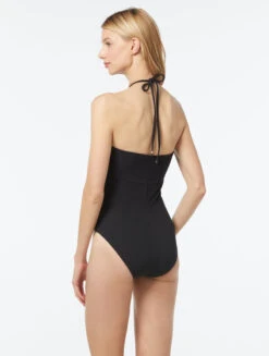 MICHAEL Michael Kors Keyhole One Piece Swimsuit - Texture Solids 5 MICHAEL Michael Kors Keyhole One Piece Swimsuit - Texture Solids -Beach Fit Fashion MM7F011 001 alt01