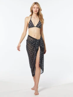 MICHAEL Michael Kors Pareo Cover Up - Empire Logo -Beach Fit Fashion MM7N775 001 alt02