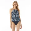 MICHAEL Michael Kors Blouson High Neck Tankini Top - Palm Mix -Beach Fit Fashion MM8J599 412