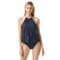MICHAEL Michael Kors Halter High Neck Tankini Top - Chain