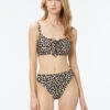 MICHAEL Michael Kors Lace Up Bralette Bikini Top - Graphic Cheetah -Beach Fit Fashion MM9L457 001
