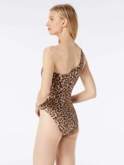 MICHAEL Michael Kors Logo Ring One Shoulder One Piece Swimsuit - Wildcat 5 MICHAEL Michael Kors Logo Ring One Shoulder One Piece Swimsuit - Wildcat -Beach Fit Fashion MM9M614 220 alt01