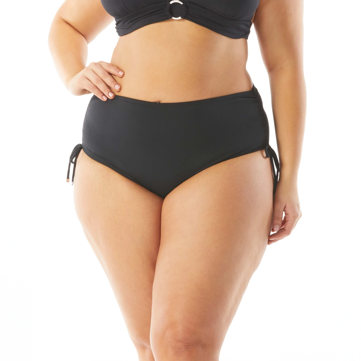 MICHAEL Michael Kors Plus Size Shirred Hipster Bikini Bottom - Iconic Solids 3 MICHAEL Michael Kors Plus Size Shirred Hipster Bikini Bottom - Iconic Solids
