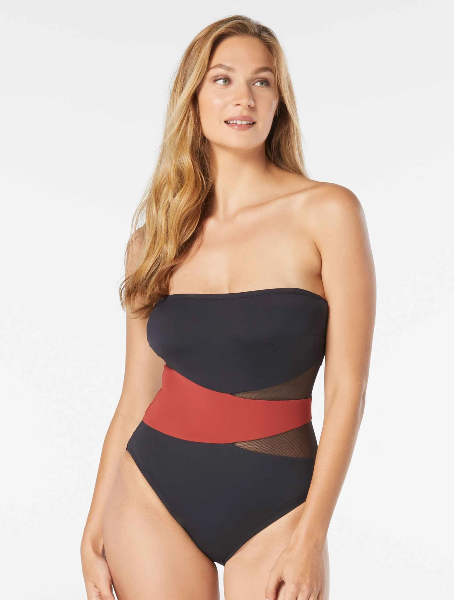 Coco Contours Level Mesh Bandeau Bra Sized Underwire One Piece Swimsuit - Keepsake 3 Coco Contours Level Mesh Bandeau Bra Sized Underwire One Piece Swimsuit - Keepsake