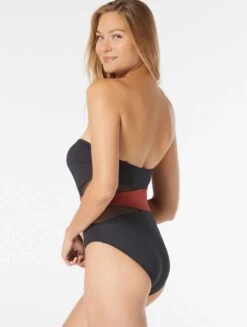 Coco Contours Level Mesh Bandeau Bra Sized Underwire One Piece Swimsuit - Keepsake 7 Coco Contours Level Mesh Bandeau Bra Sized Underwire One Piece Swimsuit - Keepsake -Beach Fit Fashion T32122 247 alt01