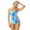Coco Contours Galena Bandeau Bra Sized One Piece Swimsuit - Luminescent -Beach Fit Fashion T43060 970