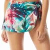 Coco Contours Halo Sarong Swim Skirt - Watercolor Leaf -Beach Fit Fashion T51073 970 R