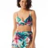 Coco Contours Diamond Wrap Bra Sized Underwire Bikini Top - Watercolor Leaf -Beach Fit Fashion T51095 970 R