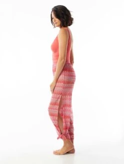Coco Contours Aflutter Side Slit Cover Up Pants - Summer Crochet -Beach Fit Fashion T54529 630 alt04 R